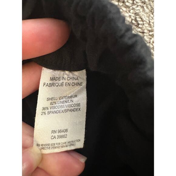 Theory Rhodri Linen Blend Black Casual Ankle Zip Pants Womens Size Medium - Picture 6 of 6